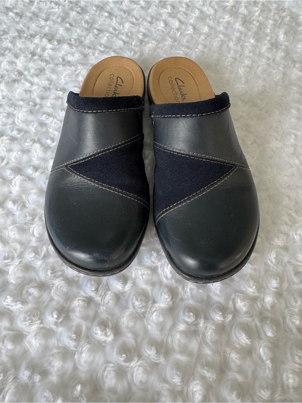 Clarks Collection Navy Blue Slip-On Clogs